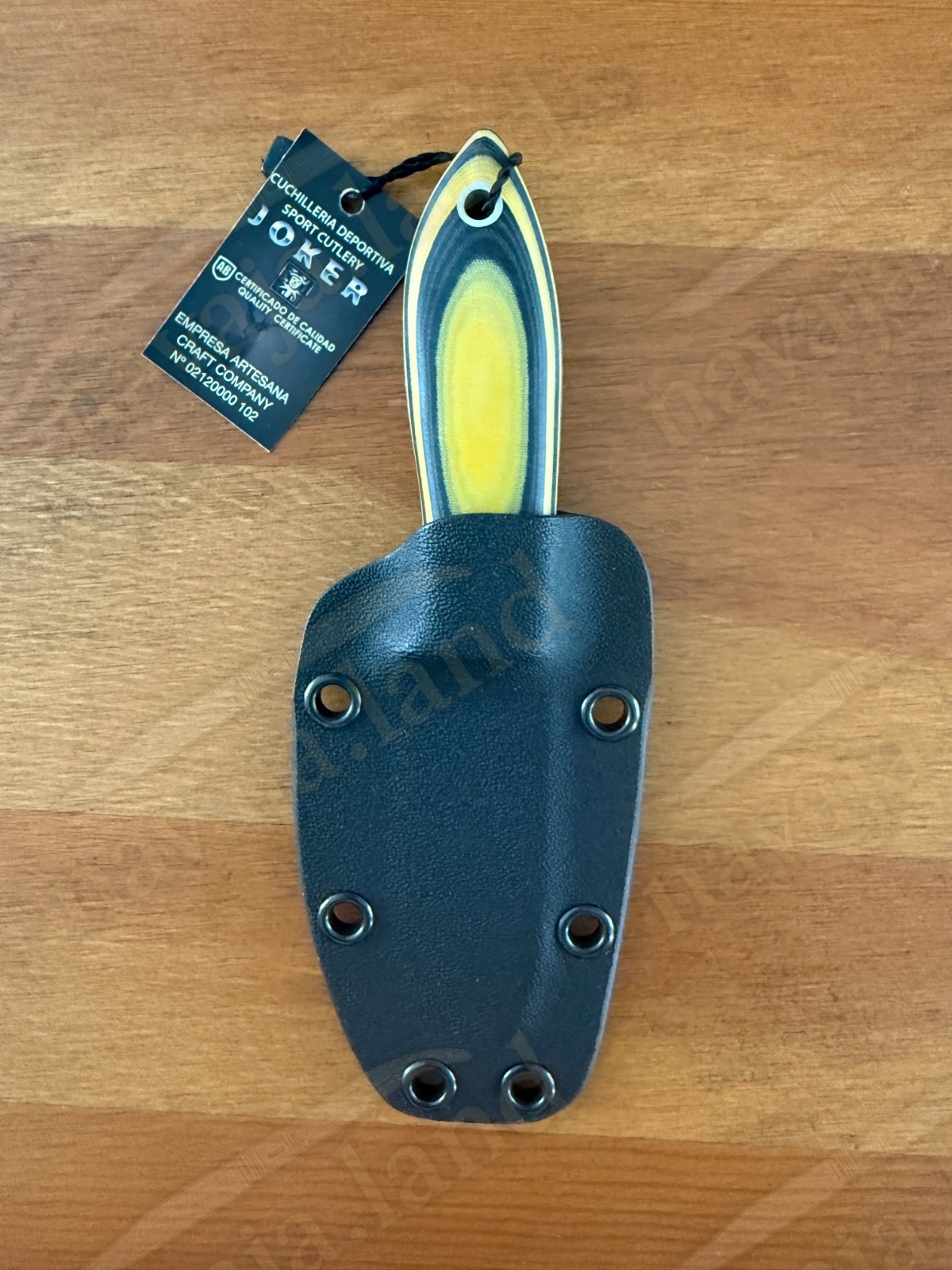 Joker Avispa Bushcraft Knife 3.15” Sandvik 14C28N Blade – Yellow & Black Micarta