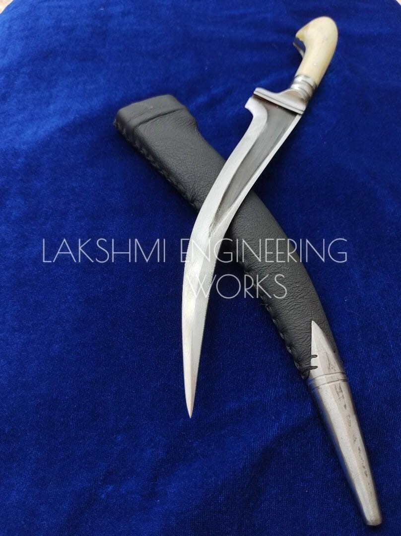 12 inch ,taksali pechkabaj- sikh daggers- blunt metal dagger with BONE handle