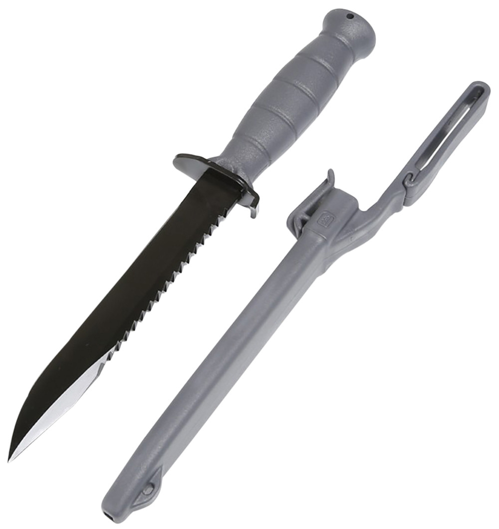 Glock OEM Field Knife 6.5″ Fixed Blade Root Saw Grey Polymer Plain Edge KG039180