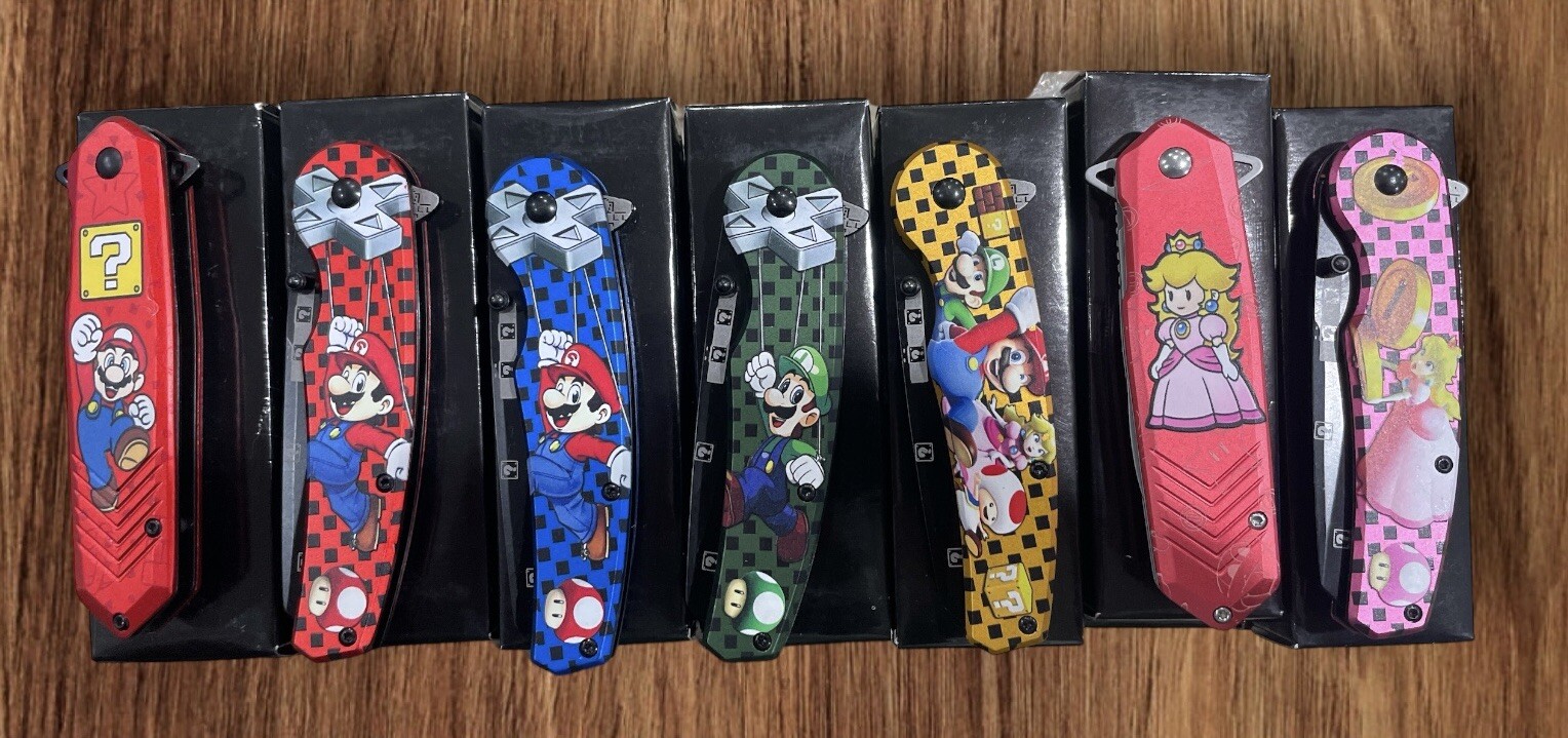 (7) Spring Assisted Video Game Pocket knife Wholesale Set Best Sellers