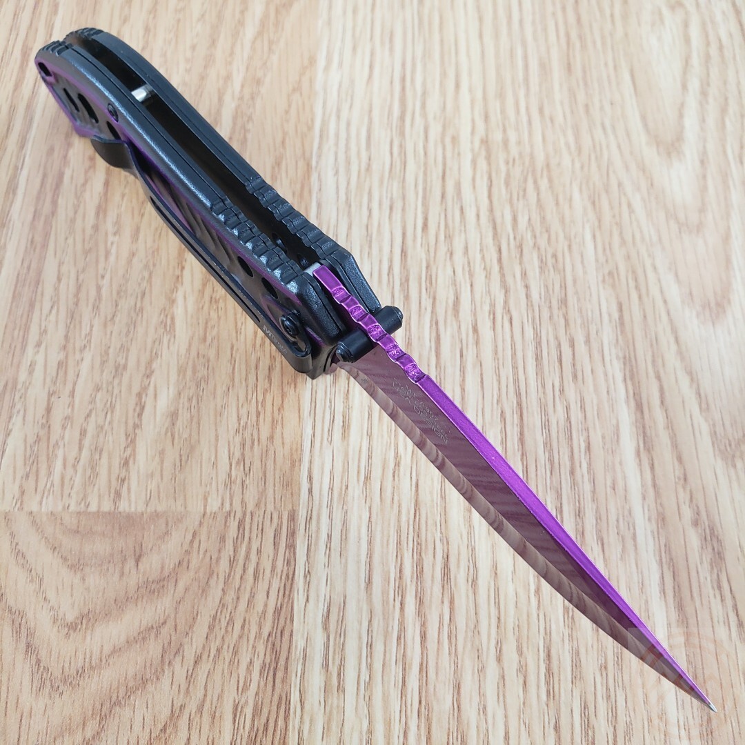 MTech Assisted Folding Knife 3.63″ Purple Stainless Steel Blade Aluminum Handle
