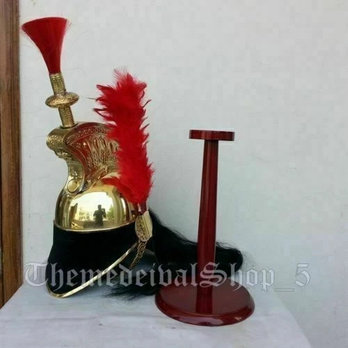 Christmas French Cuirassier Officer’s Napoleon Brass Helmet W/ Working Head Red