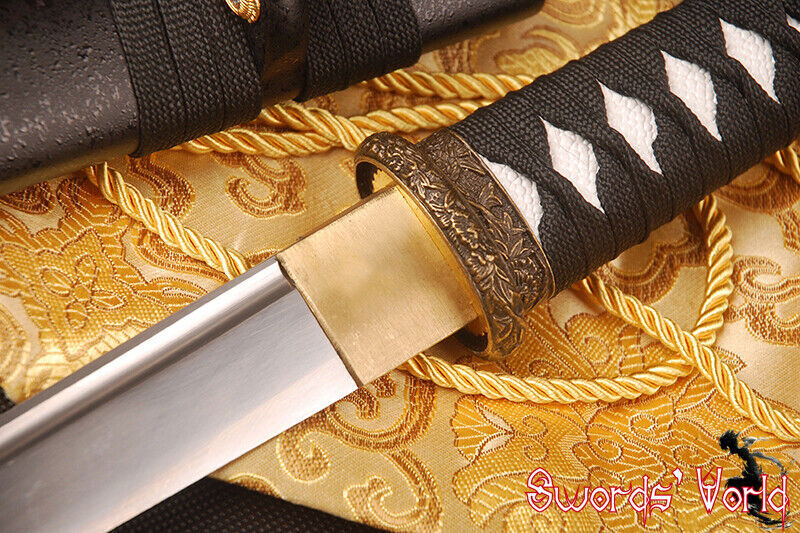 Sharp Japanese Tanto Samurai Sword self- defense Knife Carbon Steel Bo-hi Blade