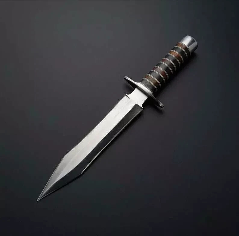CUSTOM HANDMADE D2 TOOL STEEL HUNTING DAGGER BOWIE KNIFE DAGGER KNIFE W/SHEATH