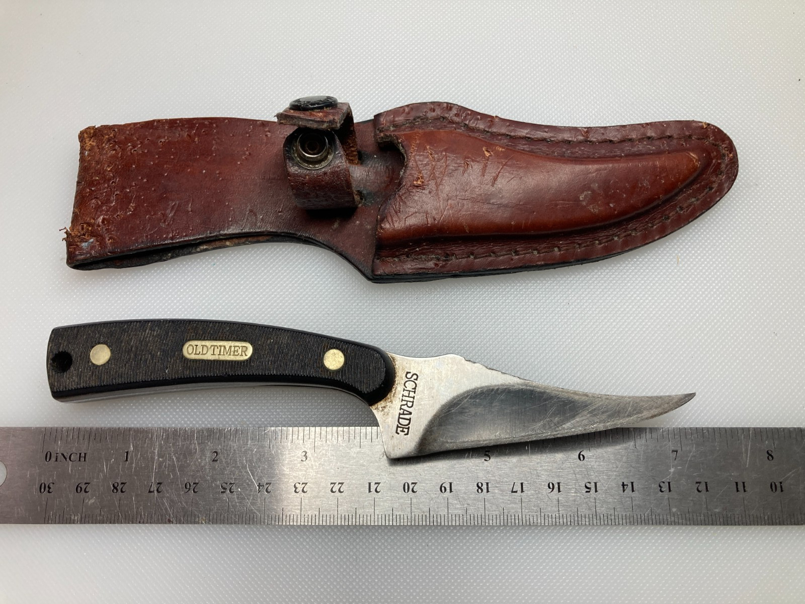 Schrade Old Timer 152 Ot Fixed Blade Knife with Leather China