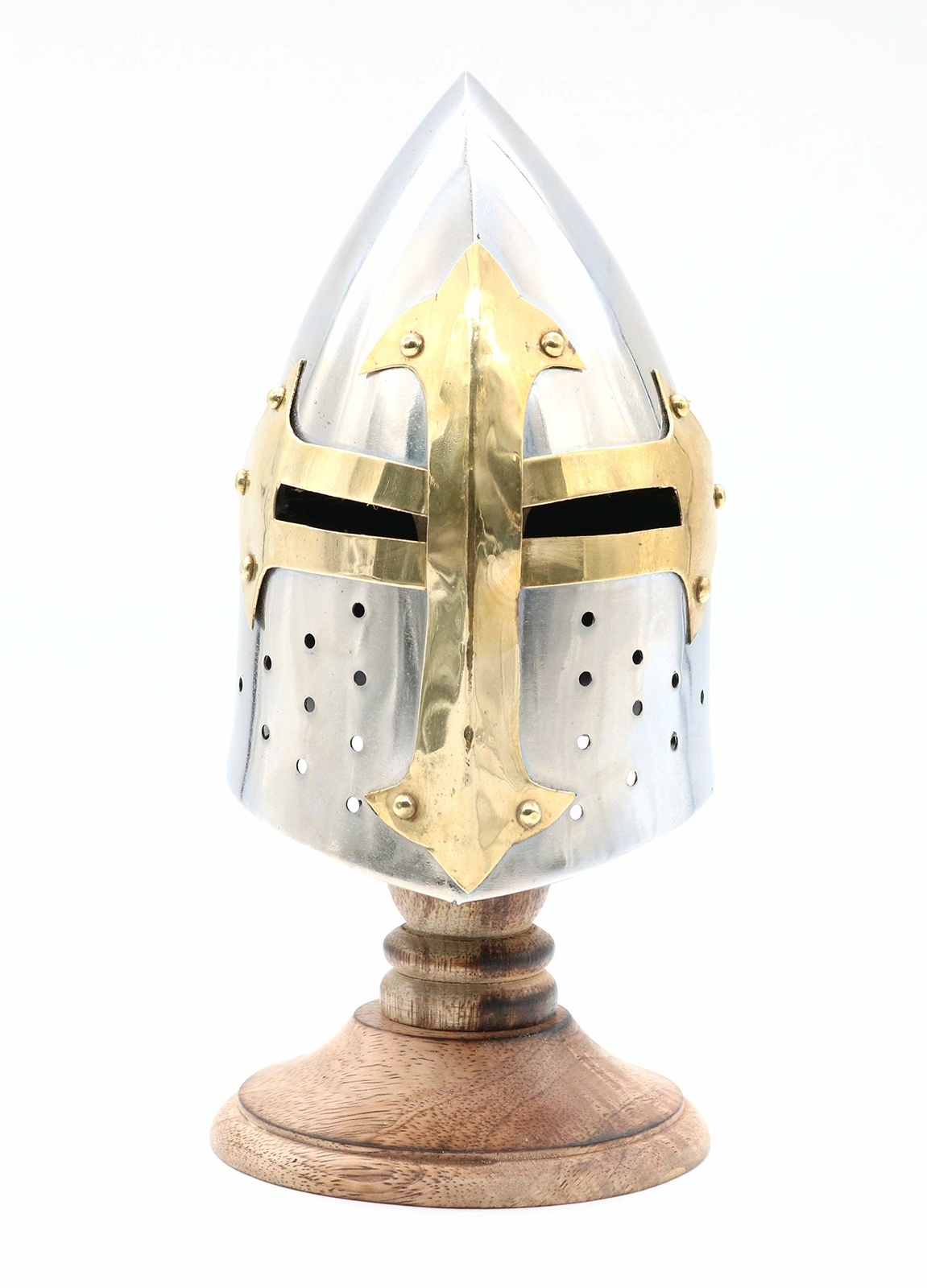 Medieval Mini Helmet with Display Stand for Home Decoration and Gift Accessory