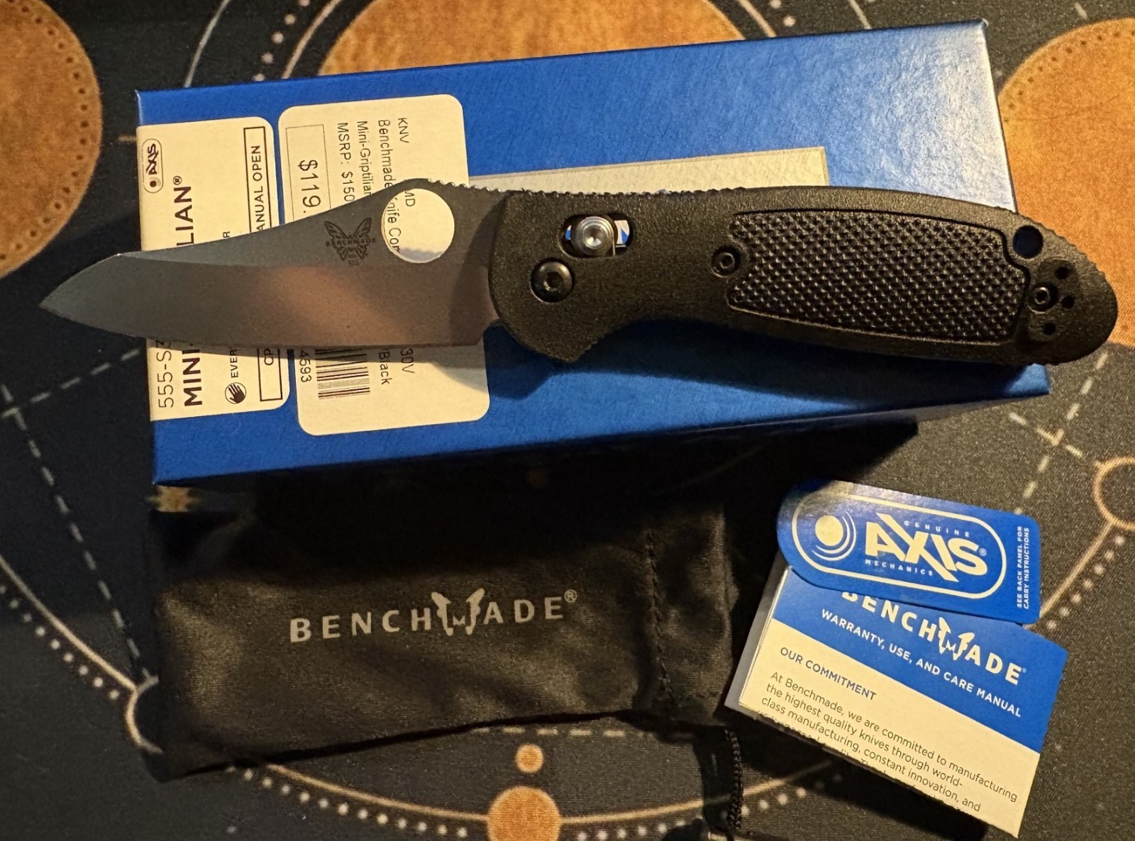 Benchmade 555-S30V Mini Griptilian S30V Black Grivory Manual Folding Knife