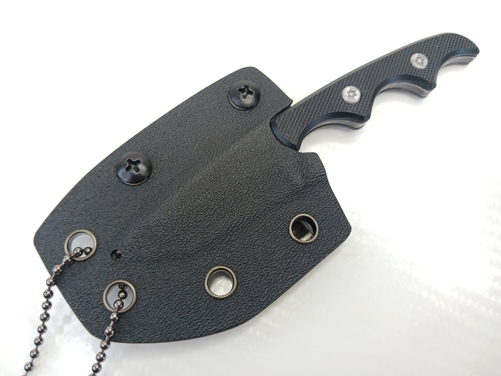 Tanto Horizontal Conceal Carry Fixed Blade Neck Knife Kydex Belt Clip Full-Tang