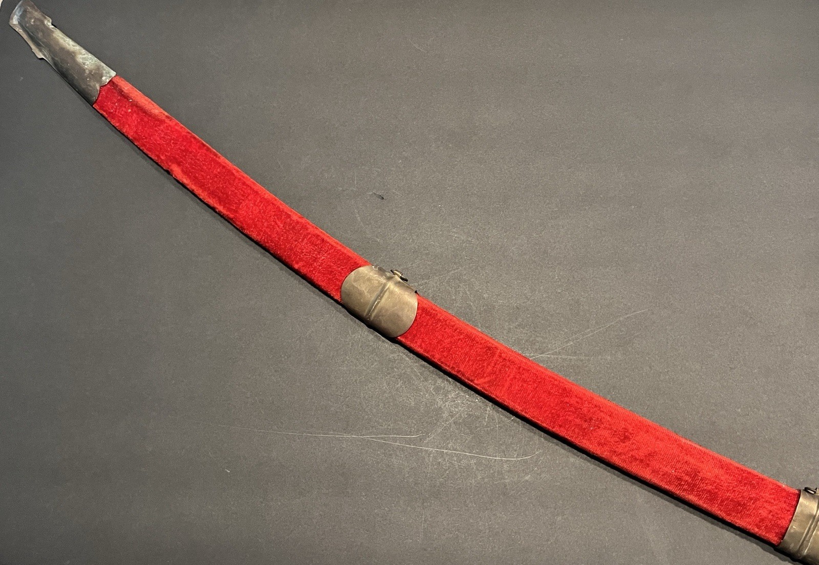 Vintage Sword Made in India Persian Red Velvet Sheath 30”Blade Antique Rare