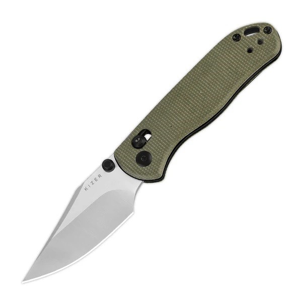 Kizer Drop Bear 2 Folding Knife Green Micarta Handle Nitro-V Clip Pt V3619.2KC1