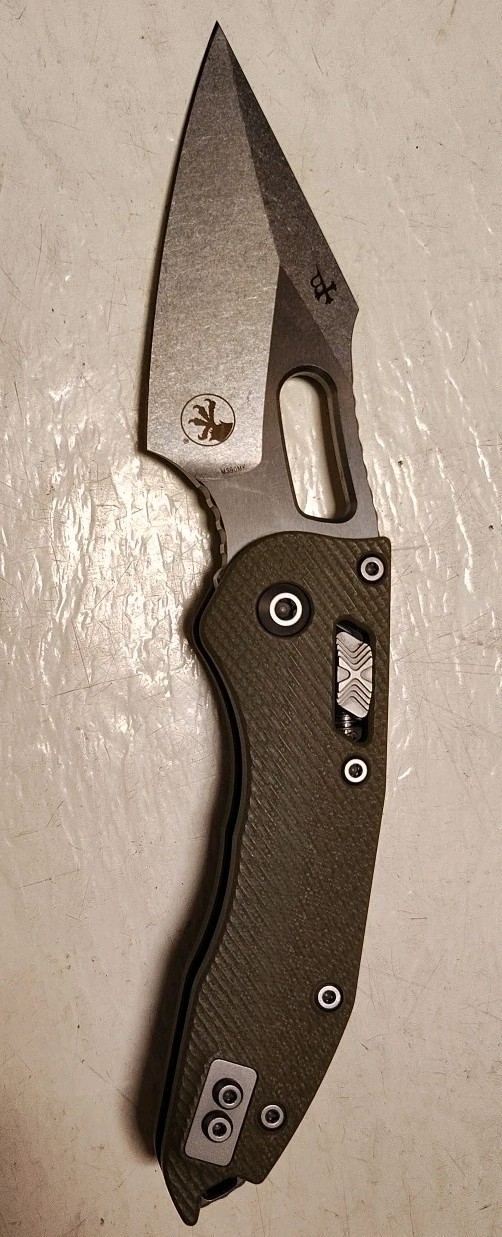 New Microtech Manual Stitch Ram-Lok 3.65″ Bohler M390MK SW Spear Pt OD Green G10