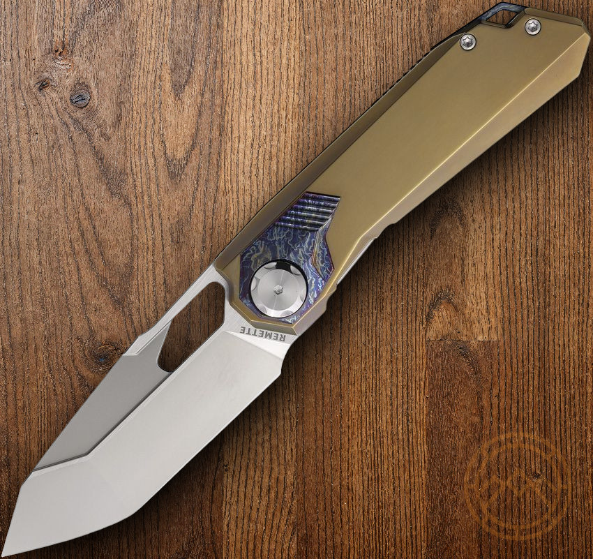 REMETTE Peregrine Folding Knife 3.13″ M390 Steel Blade Titanium/Timascus Handle