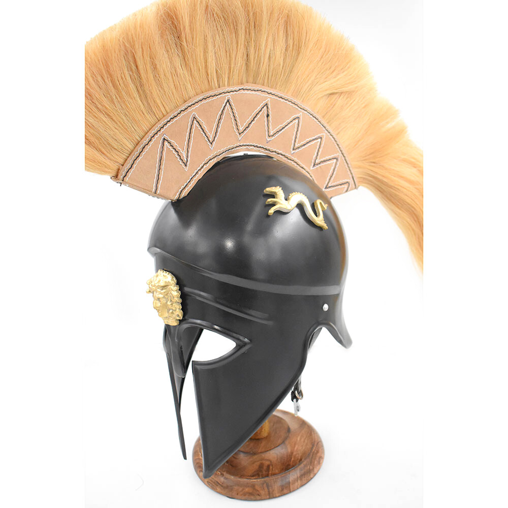Medieval Warrior Corinthian Helmet with Plume 18 Gauge Steel Wearable for Adult