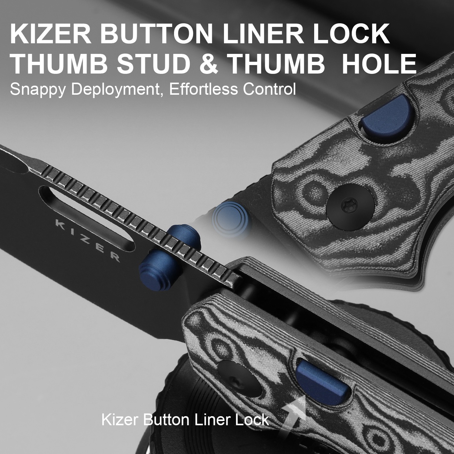 Kizer Outposter Folding Pocket Knife Nitro-V Blade Micarta Handle V3802BDA2