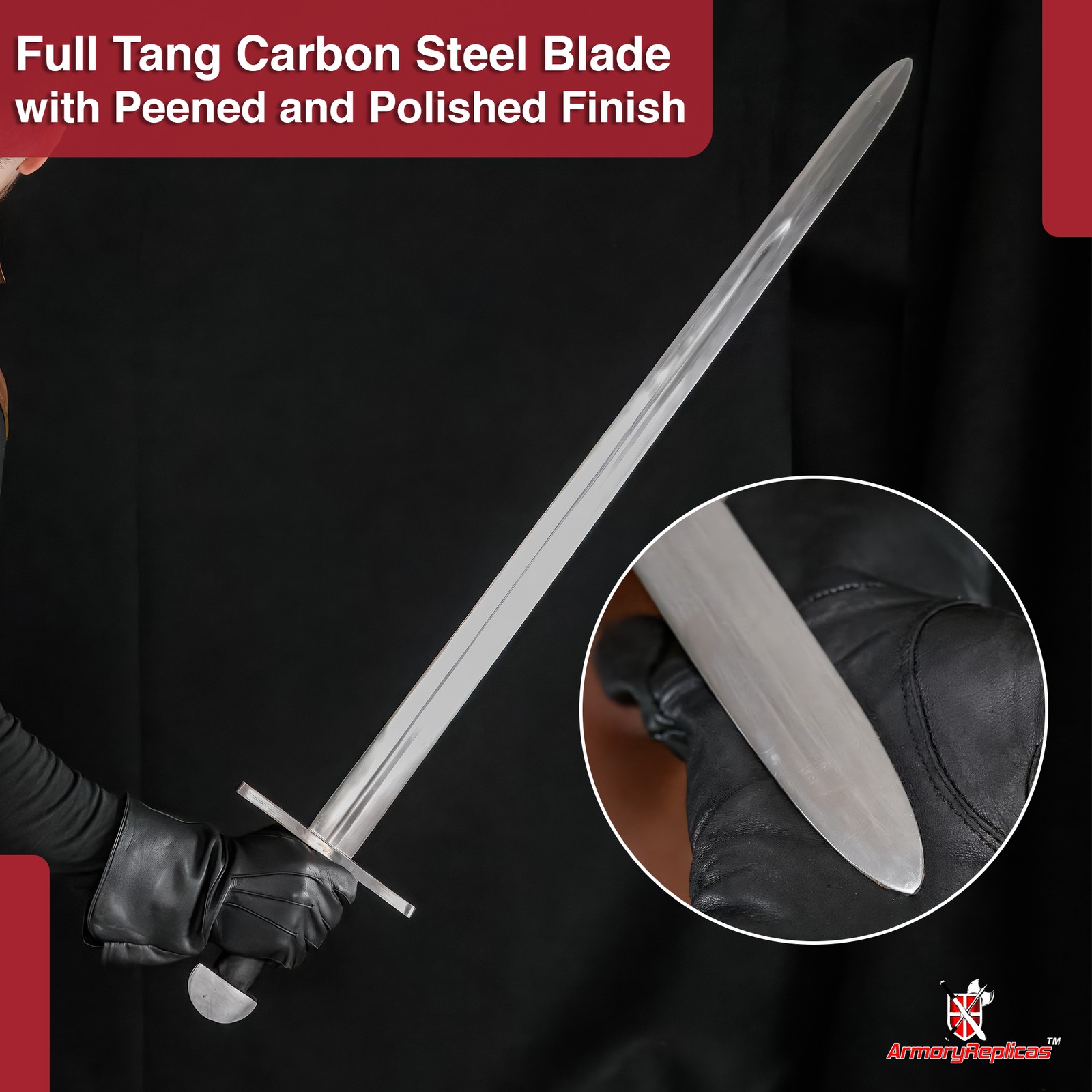 Medieval Renaissance Full Tang Battle Ready Warrior Knight Arming Sword 40″