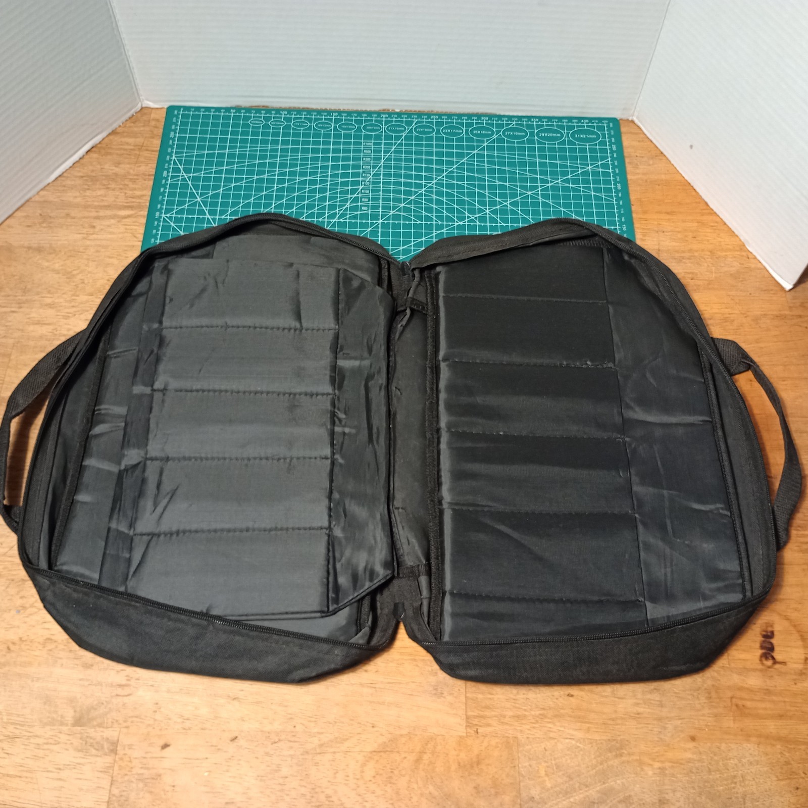 Lot: 3 Exotac Knife Rolls, Echaprey Wood Display Case & 18 Pocket Knife Case.