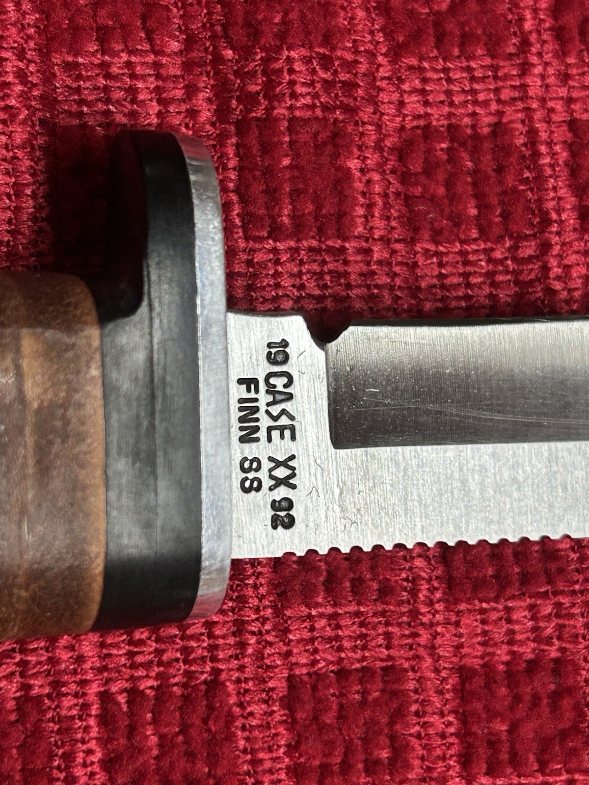 Case XX, 3 FINN SS, 1992, Fixed Blade Knife, With Leather Sheath, Original Box