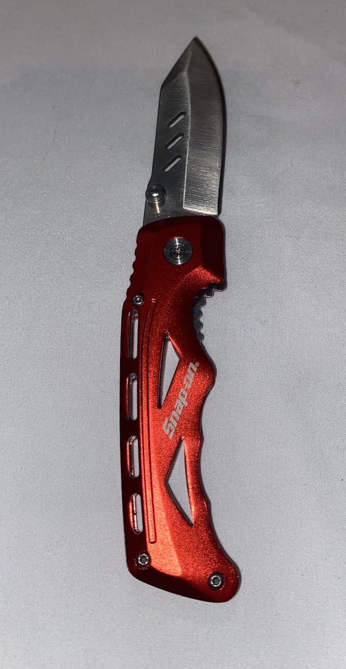 Snap-on Red Anodized Handle Pocket Knife 2.75in BladeRange Stainless Steel Blade