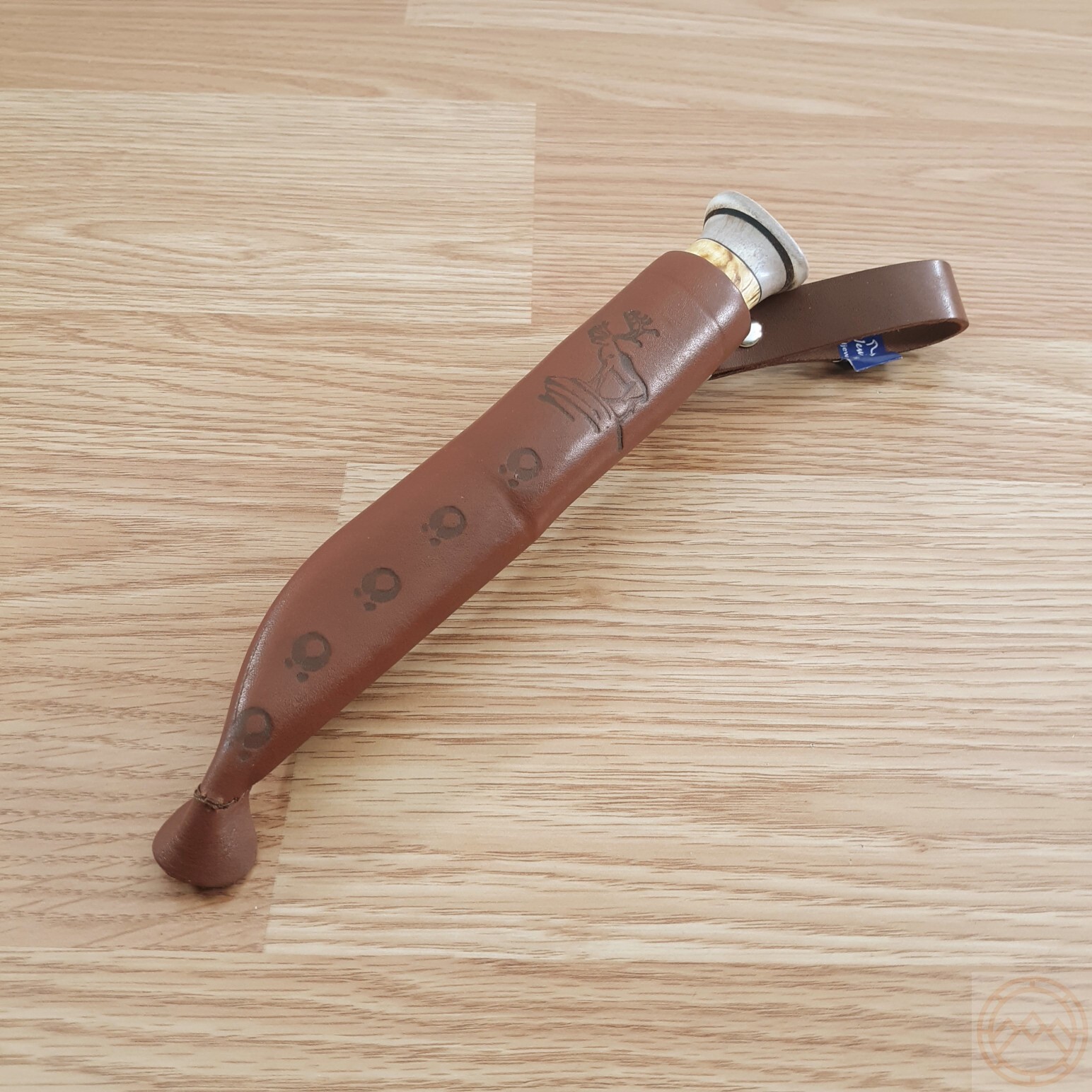 Wood Jewel Vuolu Fixed Knife 3.25″ Carbon Steel Blade Curly Birch/Horn Handle