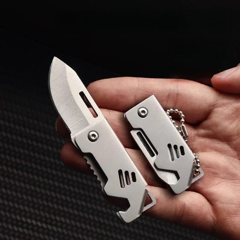 Mini EDC Foldable Pocket Knife Keychain Survival Tool Bottle Opener || US SELLER