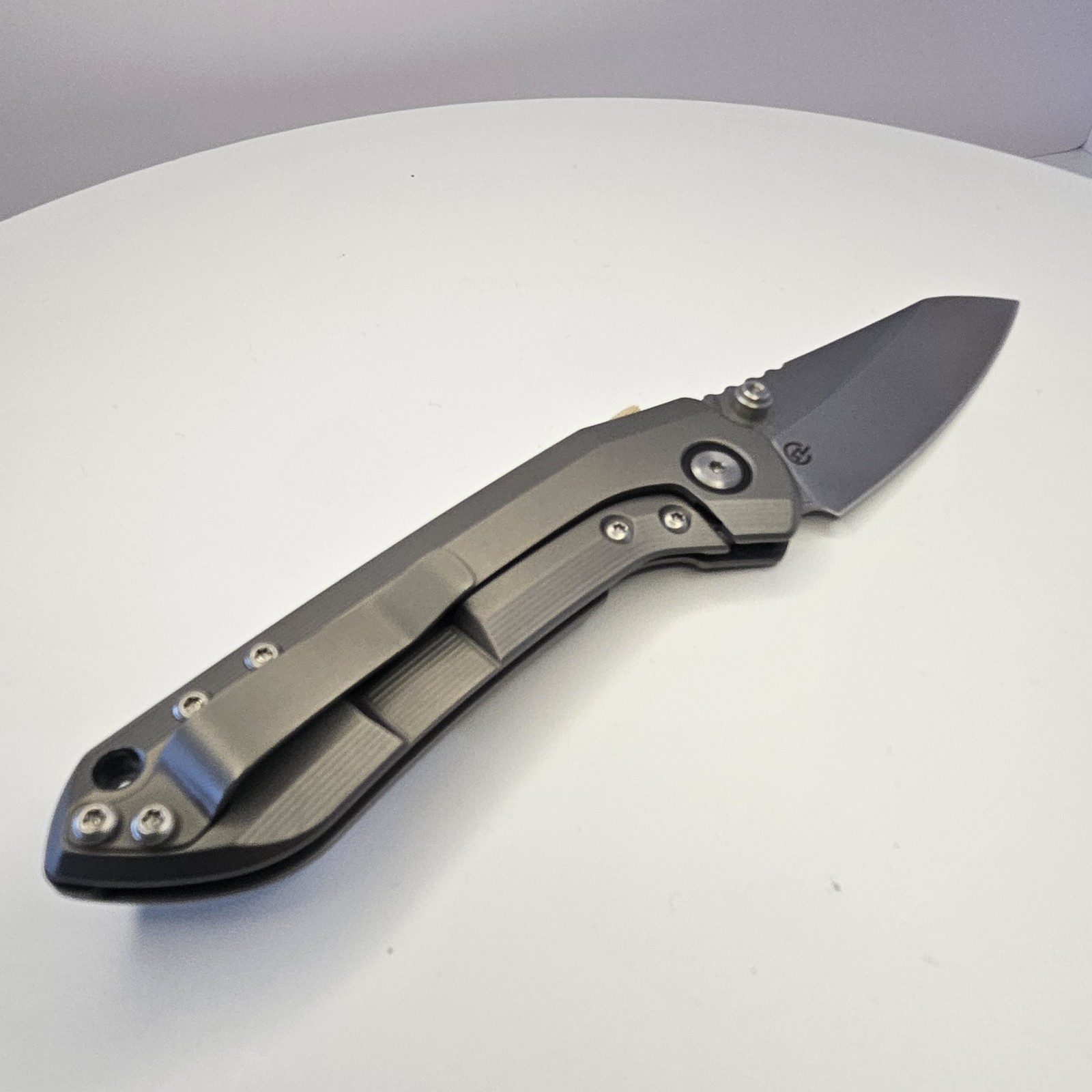 Millit Knives Overland Gray Titanium Frame Lock MagnaCut Drop Point Plain Manual