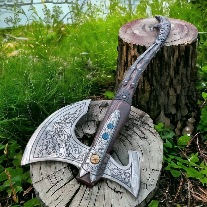 Hand Forged God Of War Functional Axe GOD OF WAR Fully Upgrade Replica Axe