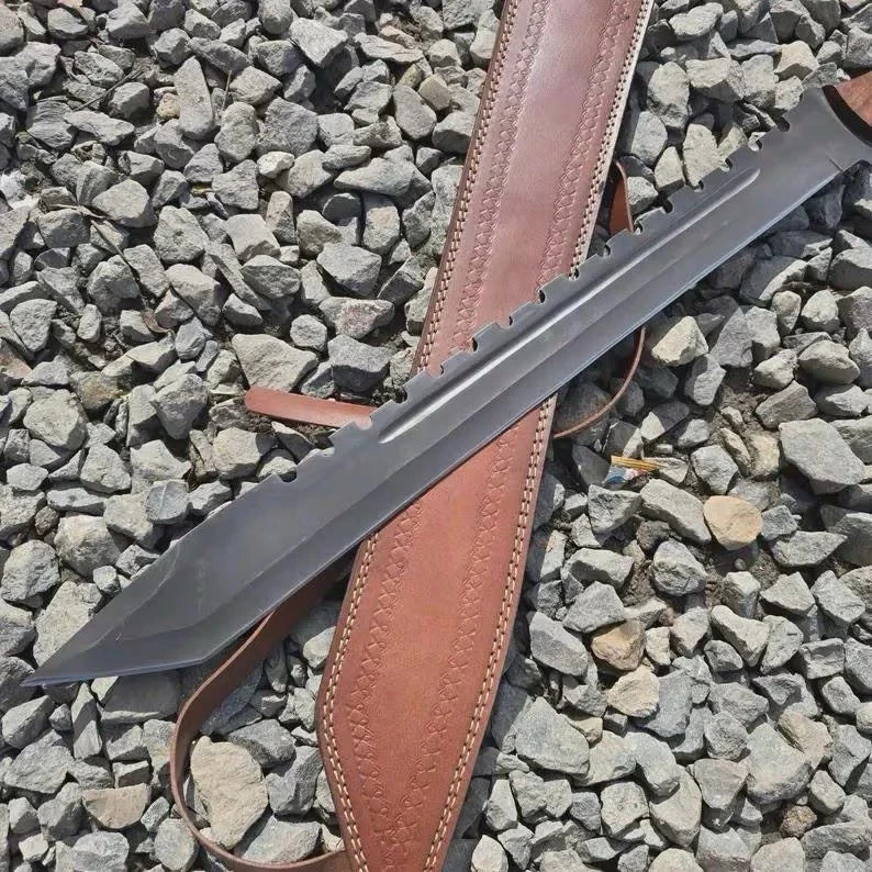 Handmade 5160 carbon Steel , Full Tang Forest Knife with Leather Sheath