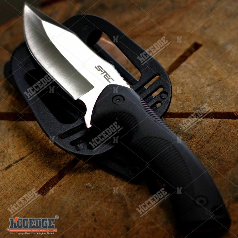9″ Combat FIXED BLADE KNIFE 2 Colors SURVIVAL w/ Kydex Sheath & Paddle Clip