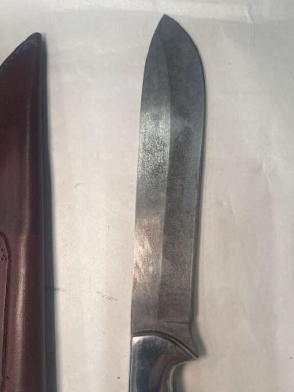 Handmade Custom Drop Point Hunting Knife – Over 5in Blade – Sheath Included