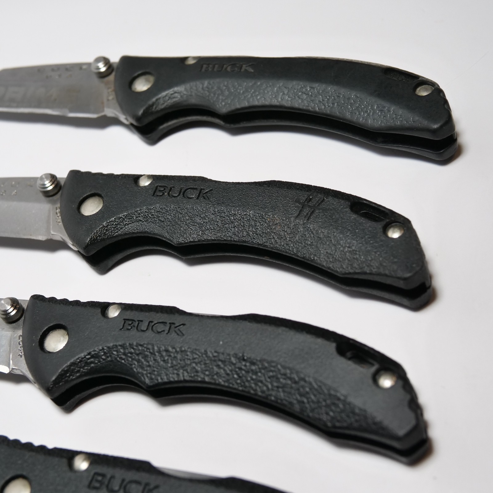 Buck 284 USA Bantam Black Handle Lockback Pocket Knife Lot of 6 Branded Nice
