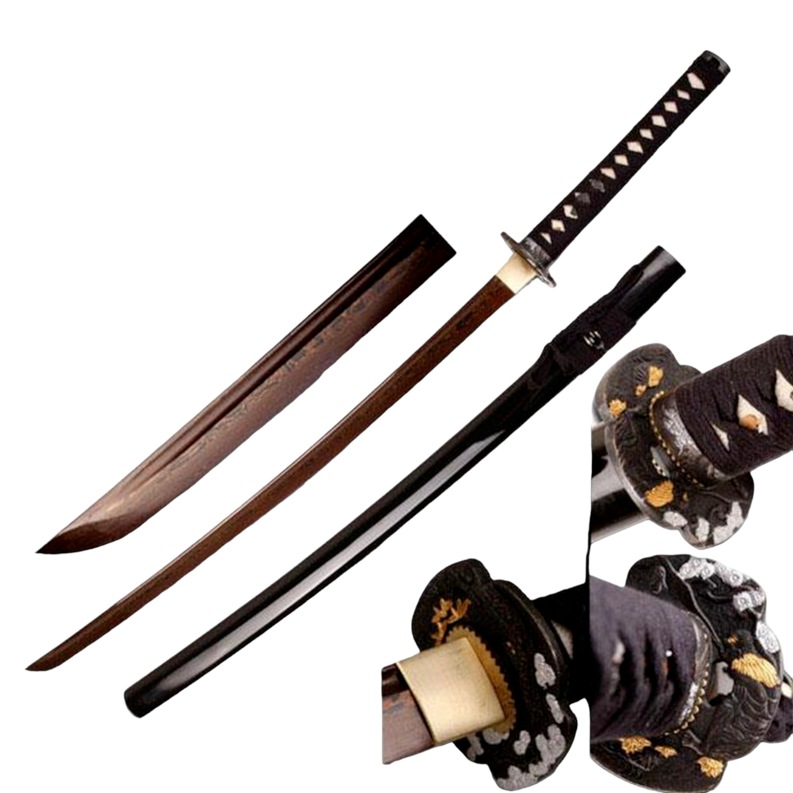WONDERFUL KATANA WITH AN UNUSUAL BLADE – DAMAST + TR-026 STAND