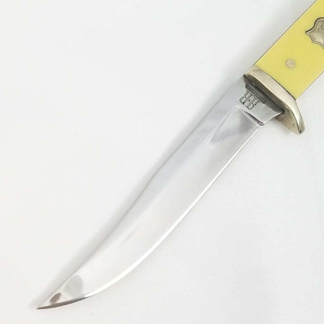 Rough Rider Small Hunter Yellow 440 Stainless Clip Pt Fixed Blade Knife 1034