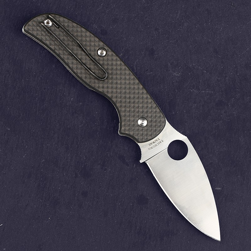 Carbon Fiber Handle Real D2 Stainless Steel Blade Tactical Pocket Knife Sage New