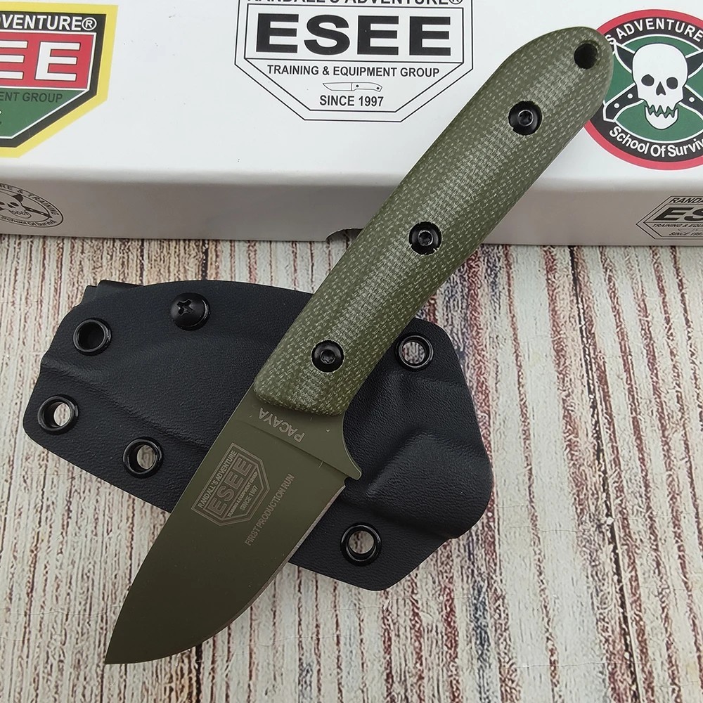 ESEE Pacaya Knife Multi-purpose Fixed D2 Blade Knife with Kydex Sheath