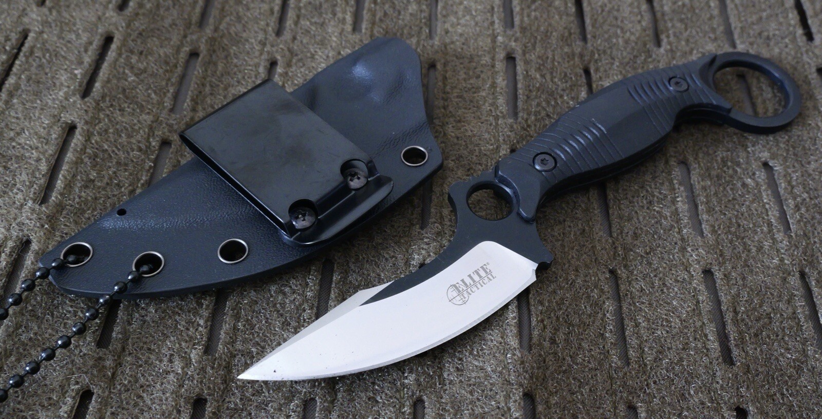Horizontal Carry Fixed Blade Knife 7.5″ Overall Neck Knife Tactical 8CR13 Steel