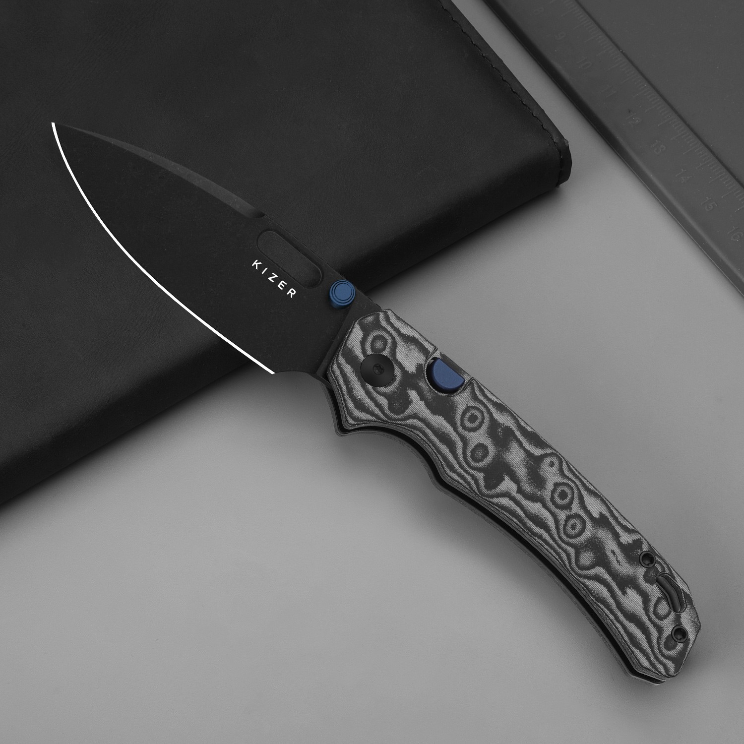 Kizer Outposter Folding Pocket Knife Nitro-V Blade Micarta Handle V3802BDA2