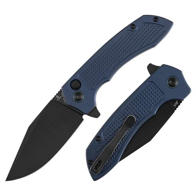 Tenable Knives Entity Blue Aluminum Folding 14C28N Pocket Knife B1036F5