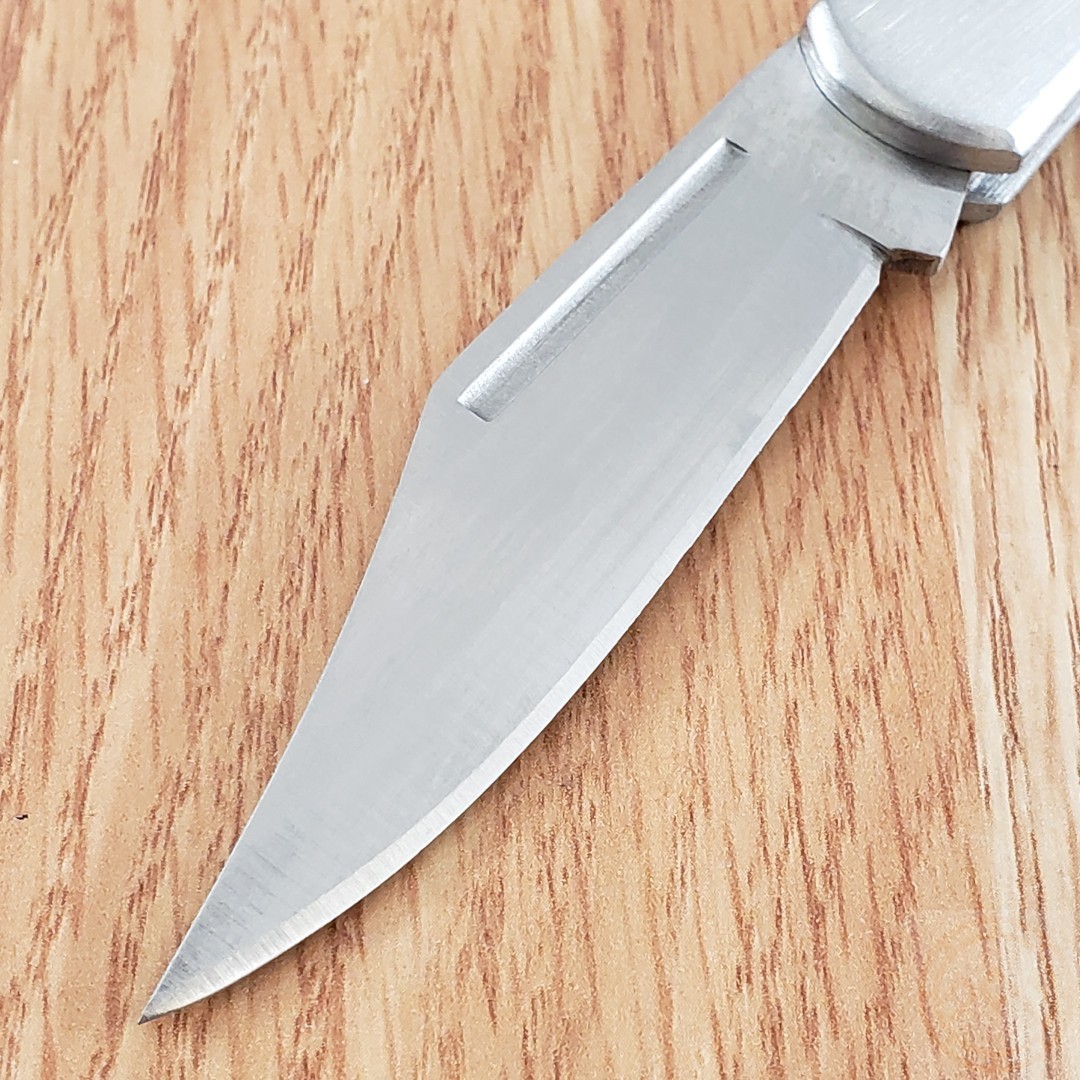 Lockback Folding Knife Stainless Steel Clip Point Blade Brown Pakkawood Handle
