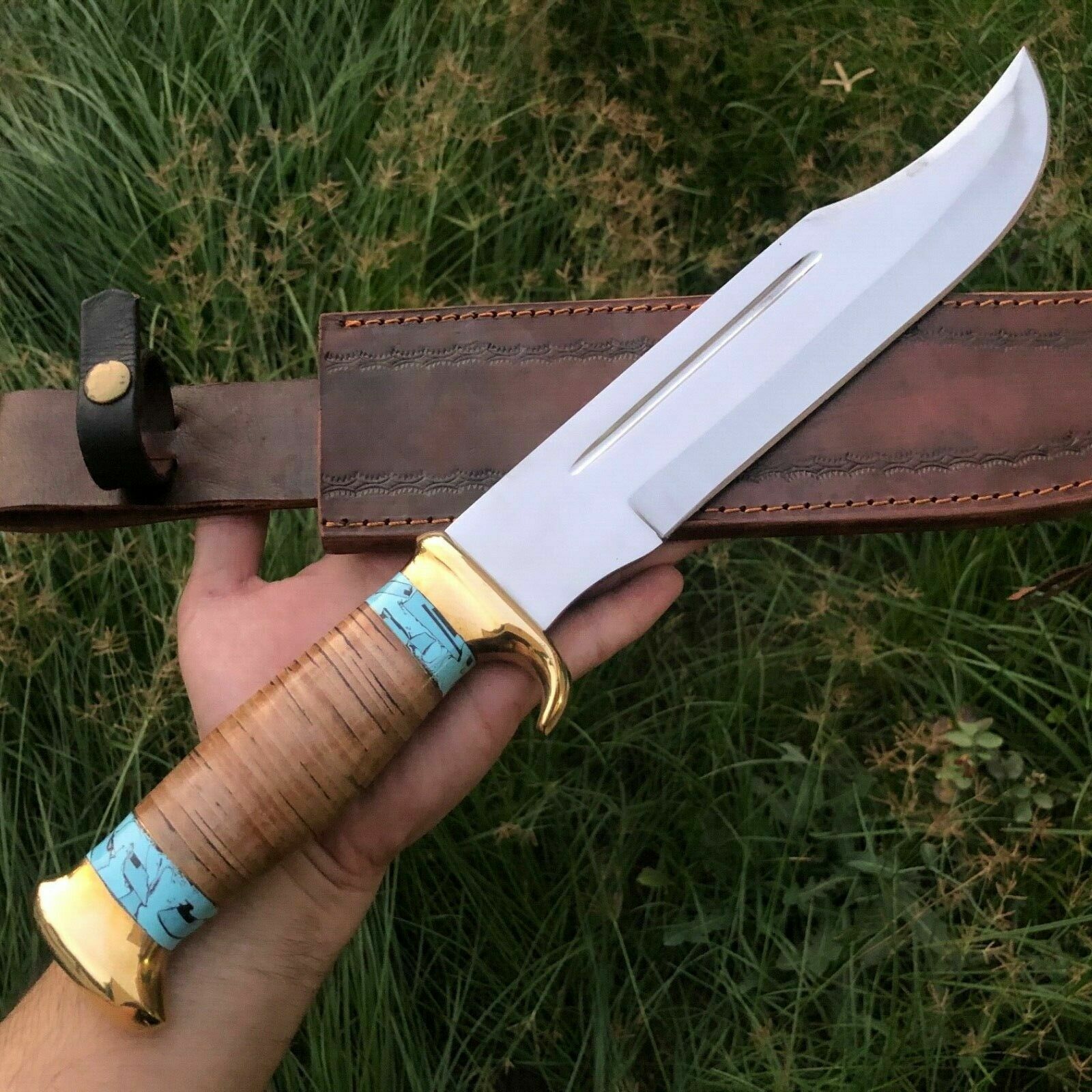 18 INCH CUSTOM HANDMADE D2 HUNTING CROCODILE DUNDEE BOWIE KNIFE