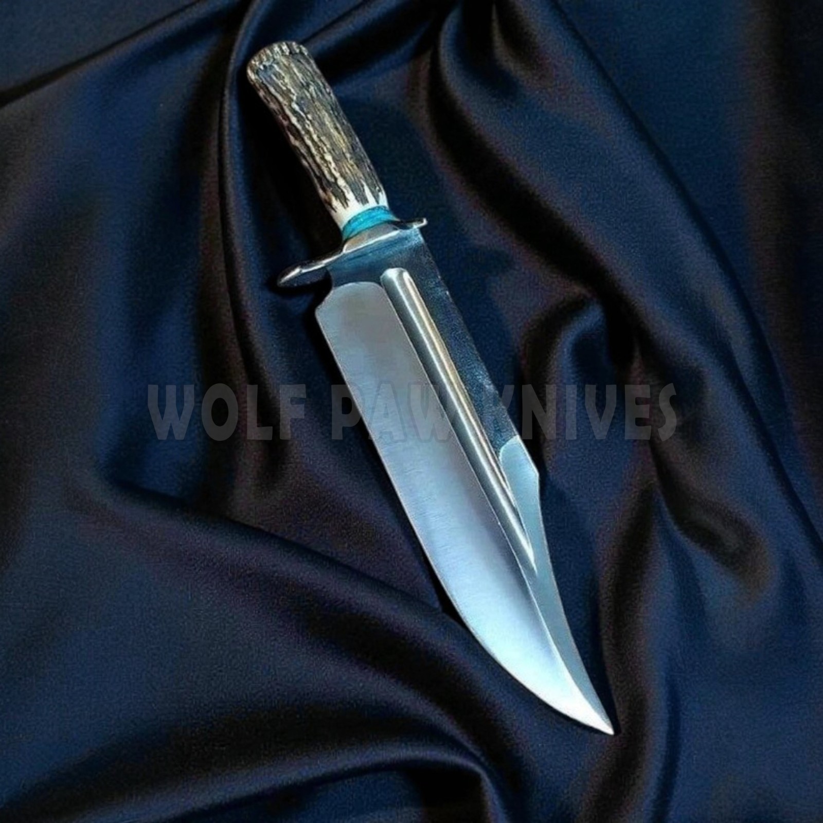 Handmade Hunting Bowie Knife | D2 Steel Blade with Stag Antler Duty Paid USA