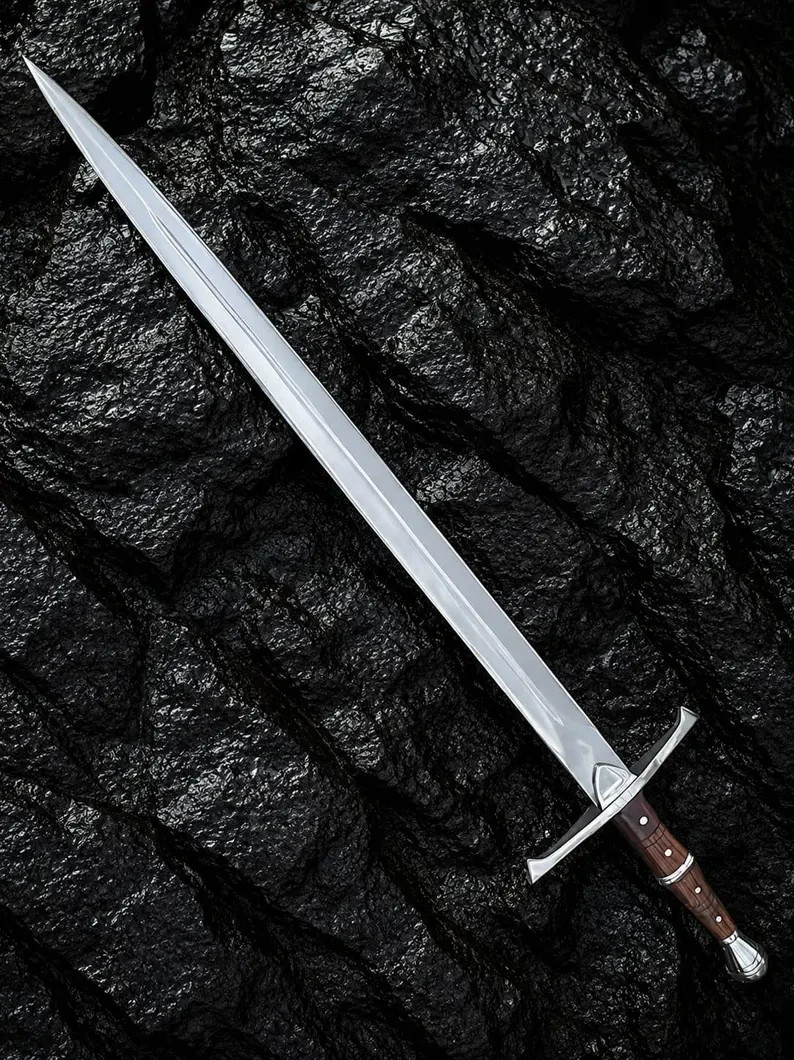 Hand Forged Medieval Longsword 36″ | Carbon Steel Sword | Rosewood Handle |