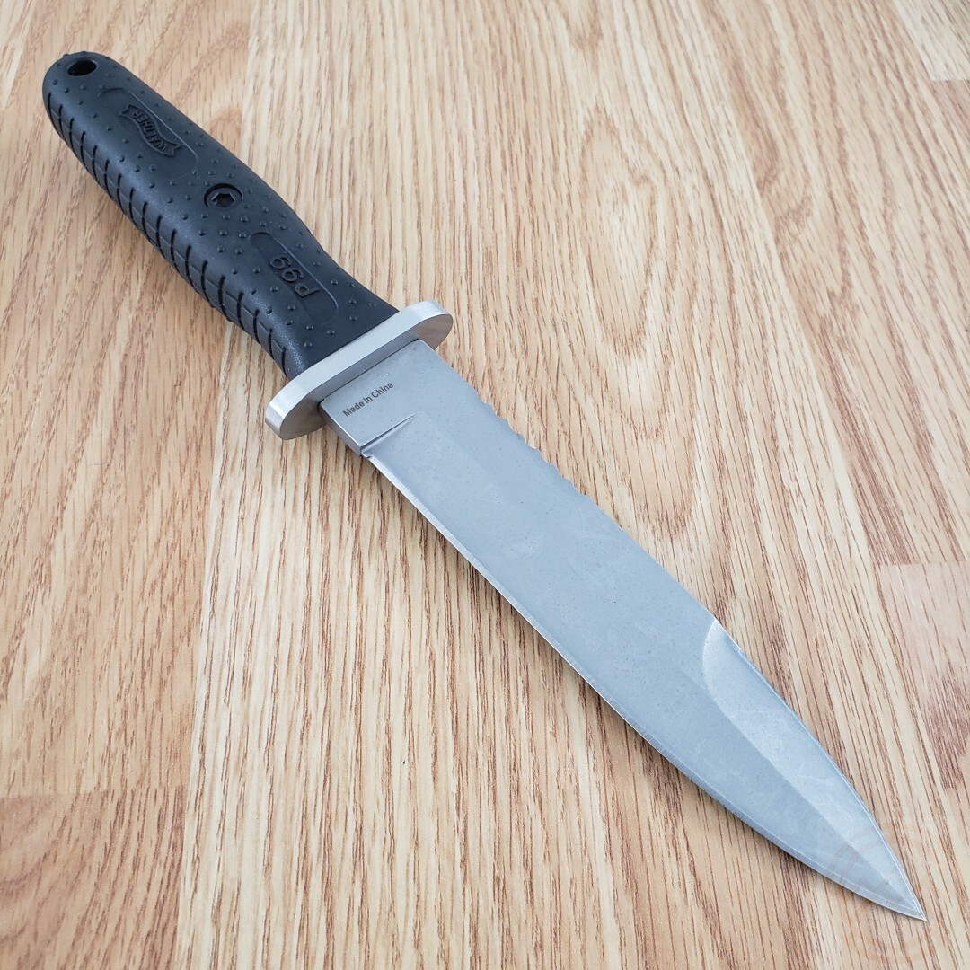 Walther P99 Tactical Fixed Knife 6″ Matte 440 Steel Blade Black Synthetic Handle
