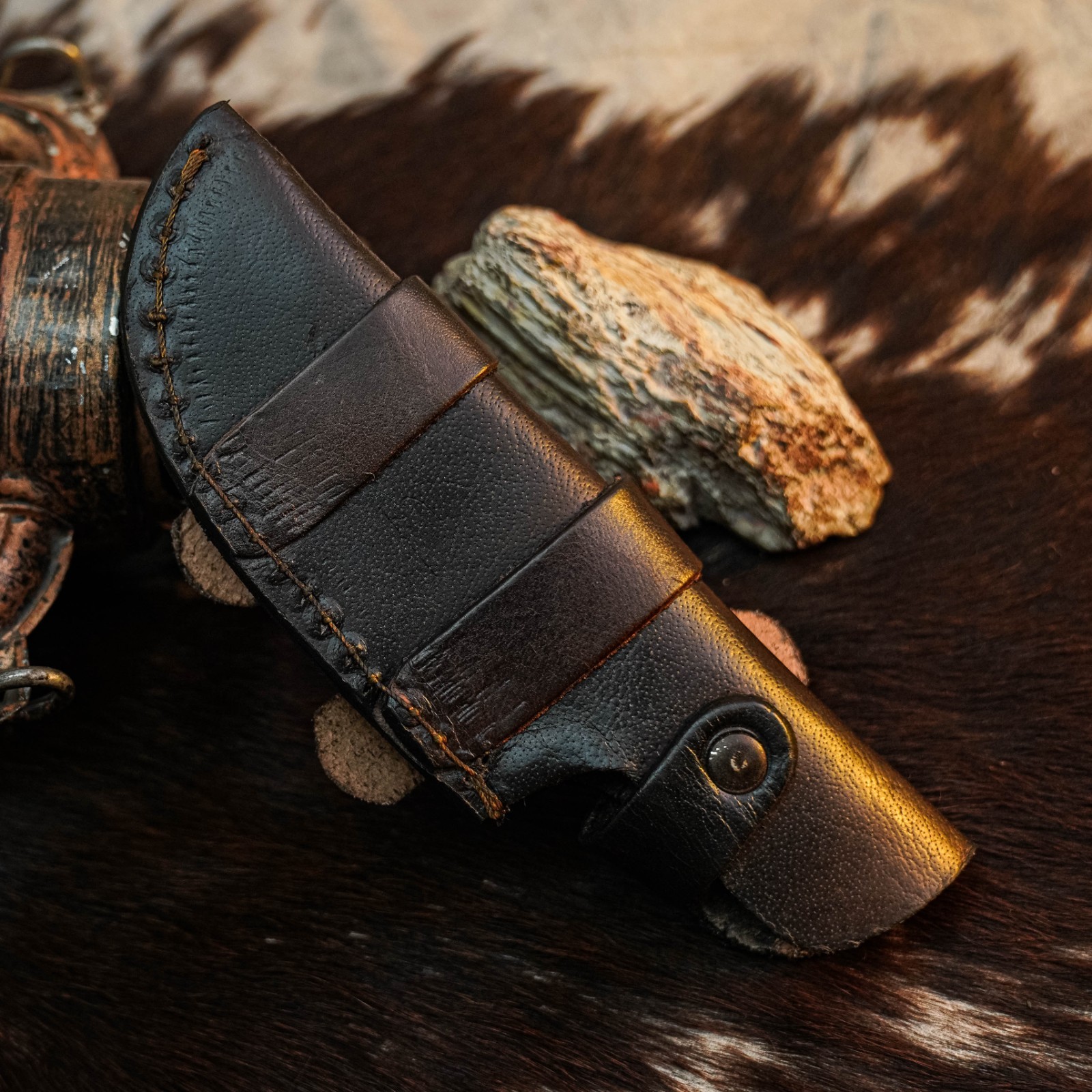 8.7″ Clip Point Knife Damascus Hunting EDC Full Tang Blade Hybrid Handle