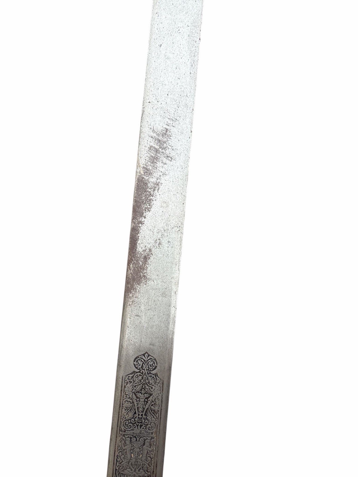 Vintage Toledo Spain Style Sword 44” Engraved Blade Decorative Rapier Medieval