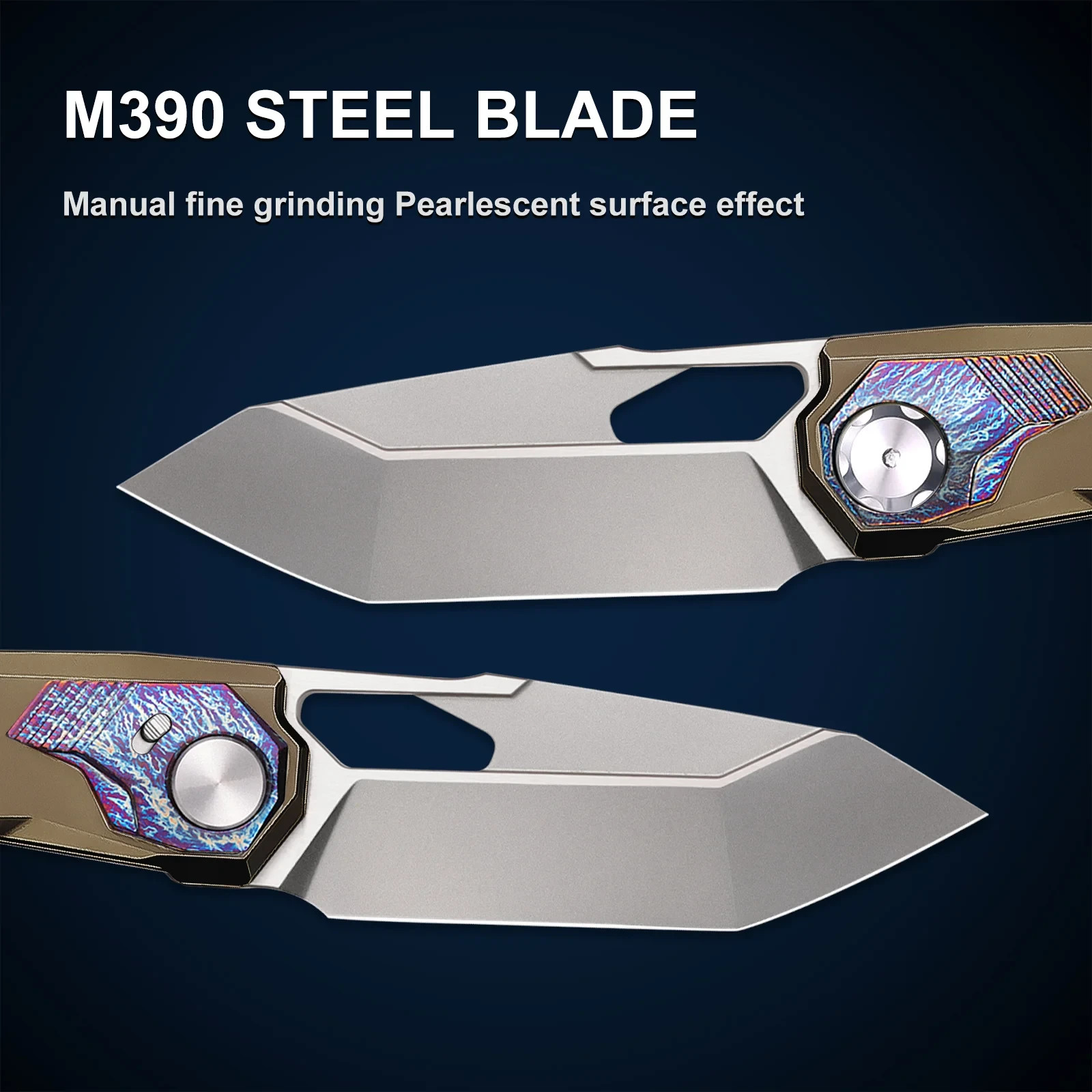 REMETTE Peregrine Folding Knife 3.13″ M390 Steel Blade Titanium/Timascus Handle