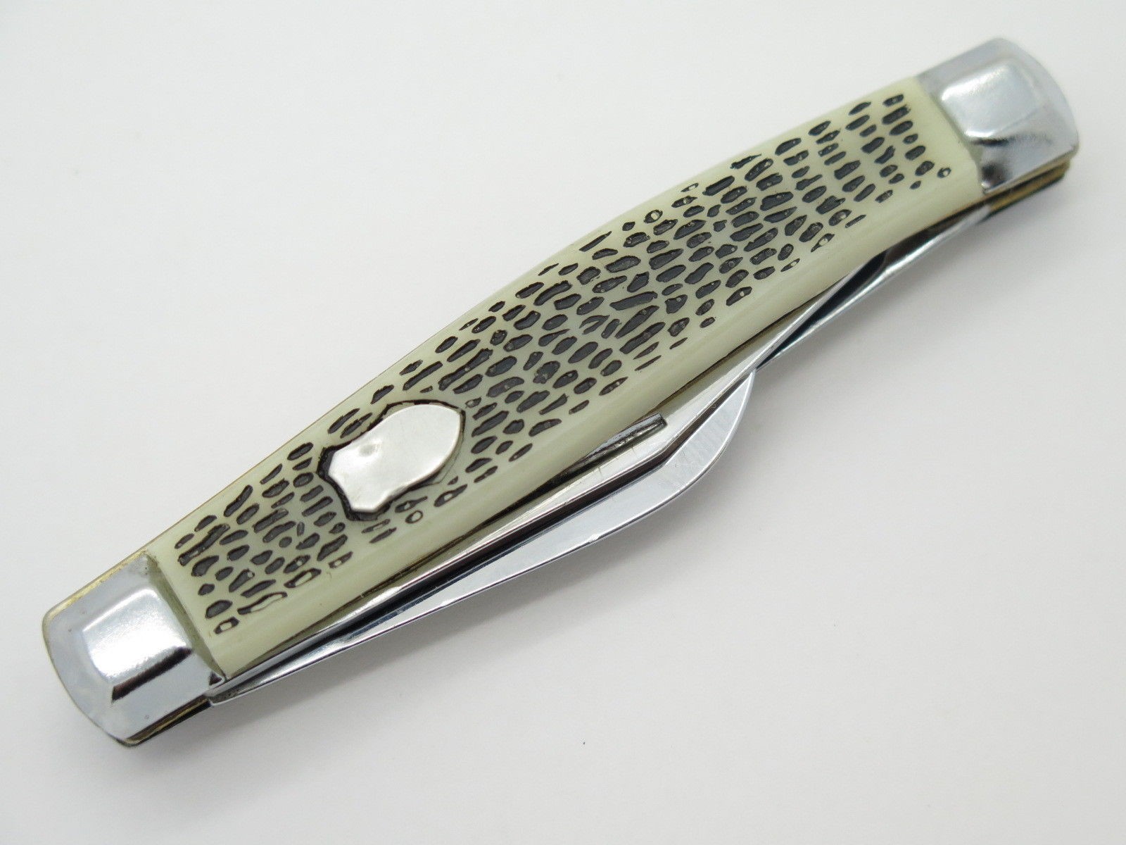 NOS 1980s «Made In China» Snake Skin Stockman Folding Pocket Whittler Knife
