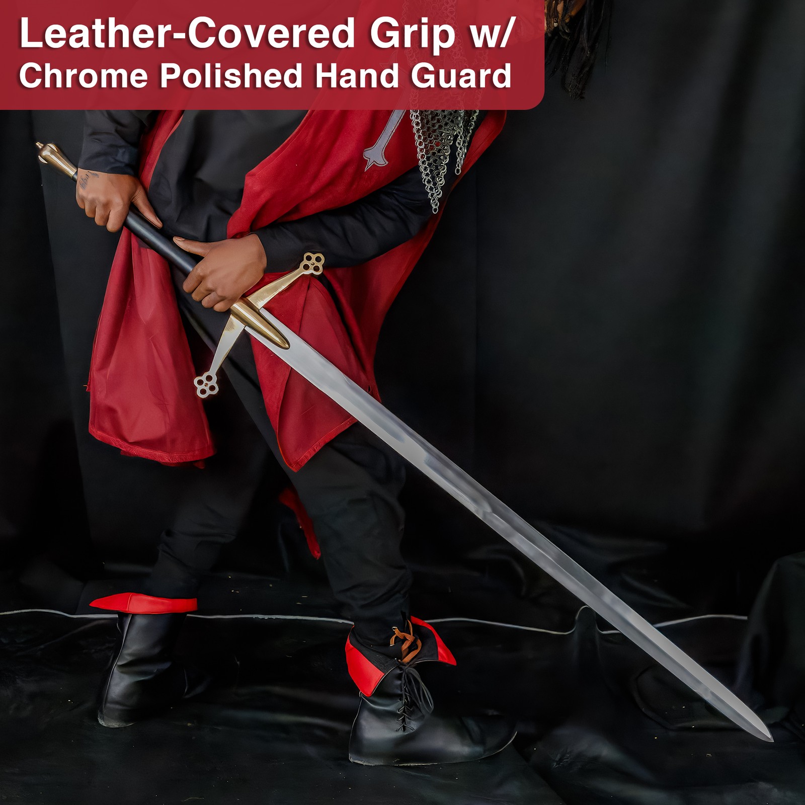Scottish Claymore Medieval Sword Replica Two-Handed Carbon Steel Display Sword