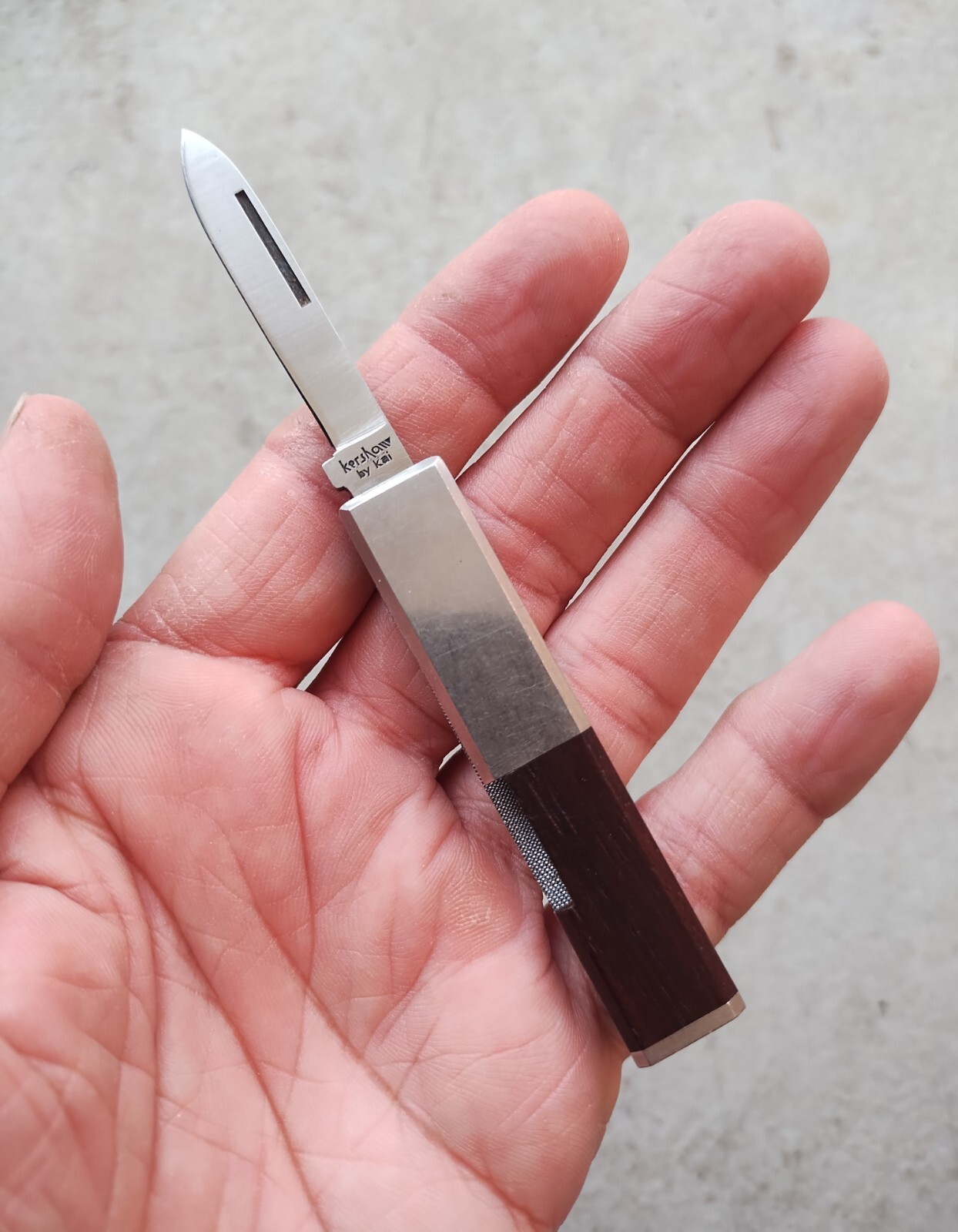 VINTAGE KERSHAW KAI #6100 KNIFE WITH FILE MADE IN JAPAN, 2.75″ CL., EXCELLENT