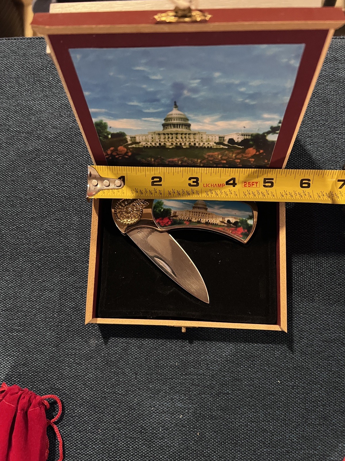 United States Capitol Building Washington DC Collector Pocket Knife Wooden Box