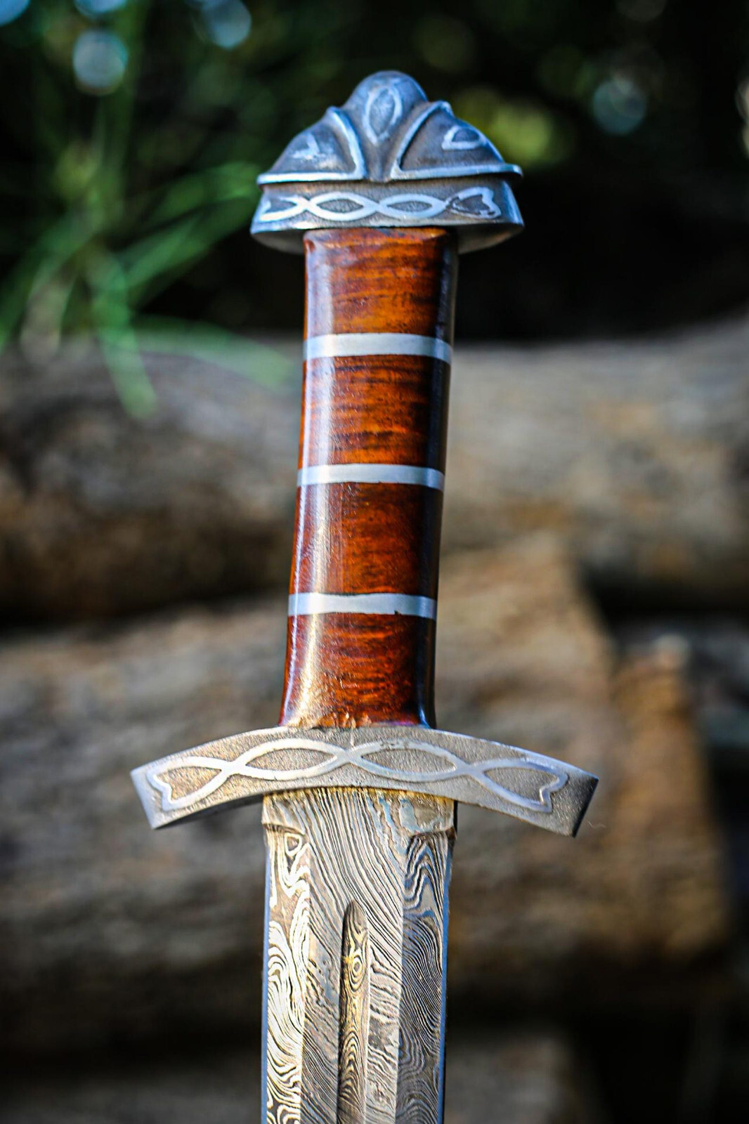2 PCS Viking Collectible| Damascus Steel Viking Sword | Authentic Norseman Sword